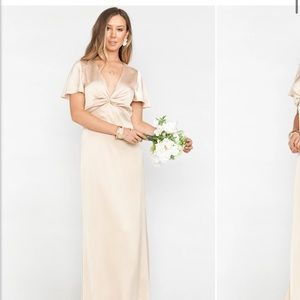 Show Me Your Mumu - Rome Twist Gown in Champagne Luxe Satin